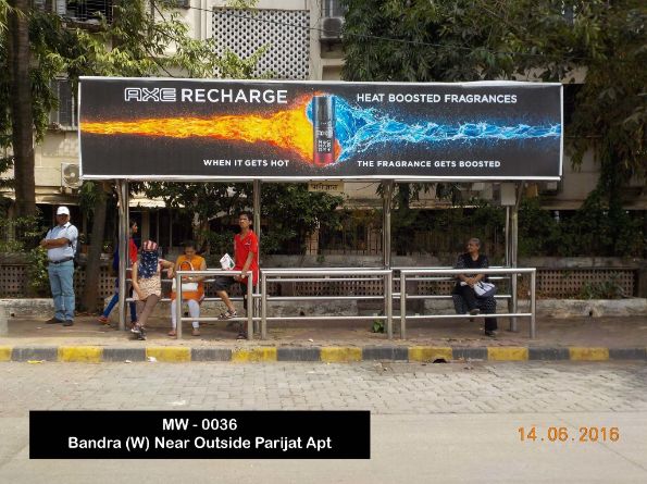 OOH Hoardings Agency in India, BQS Advertising rates at Bandra West Bus Stop in Mumbai, Maharashtra 